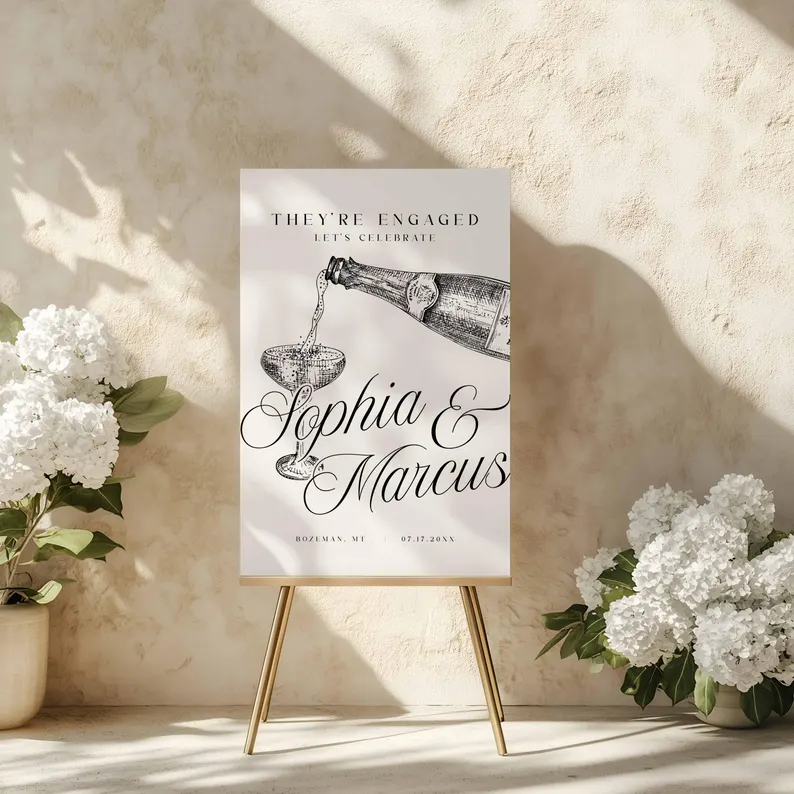 personalized engagement party welcome sign