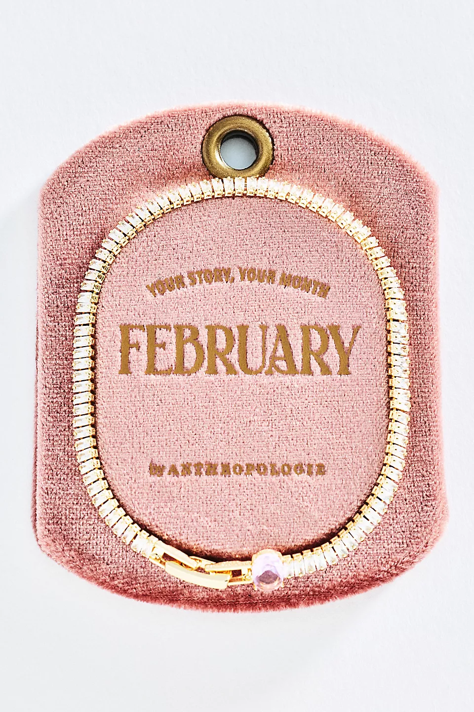 February birthstone tennis bracelet for a bridesmaid gift