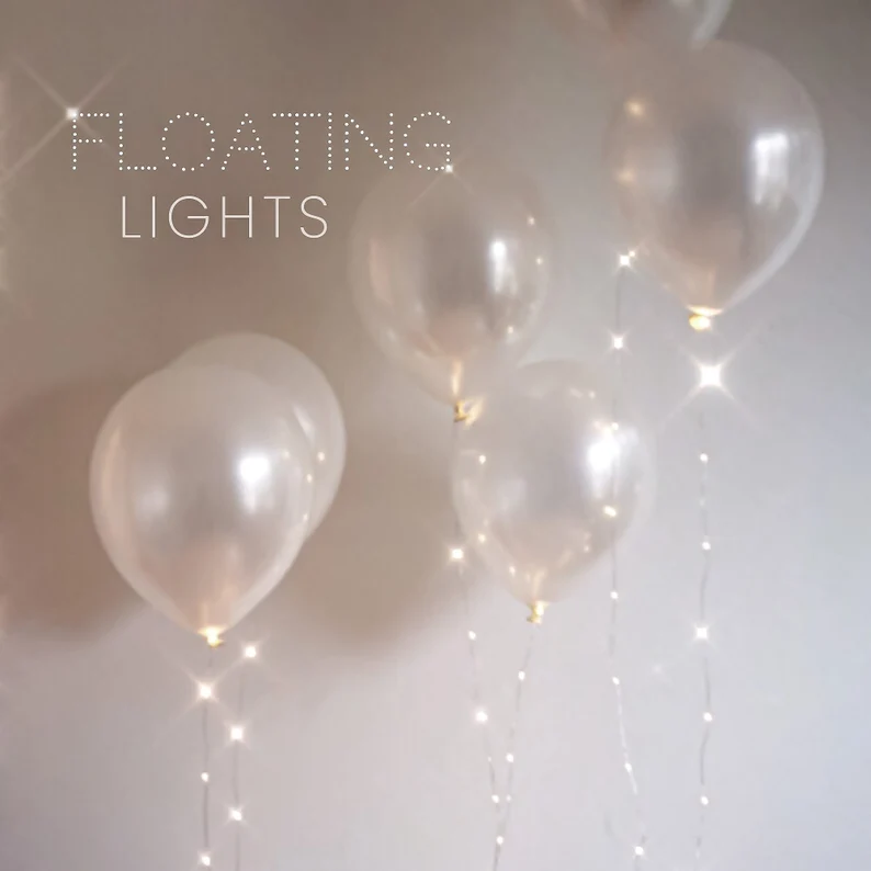Engagement party balloon decorations with lights