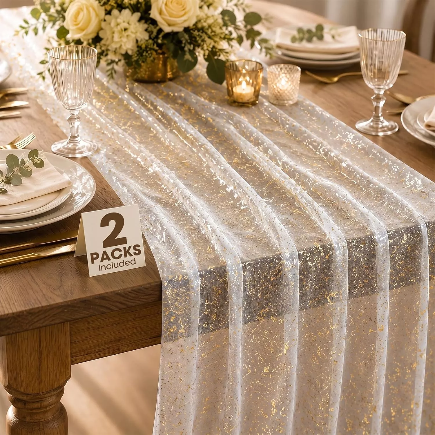Gold foil table runners