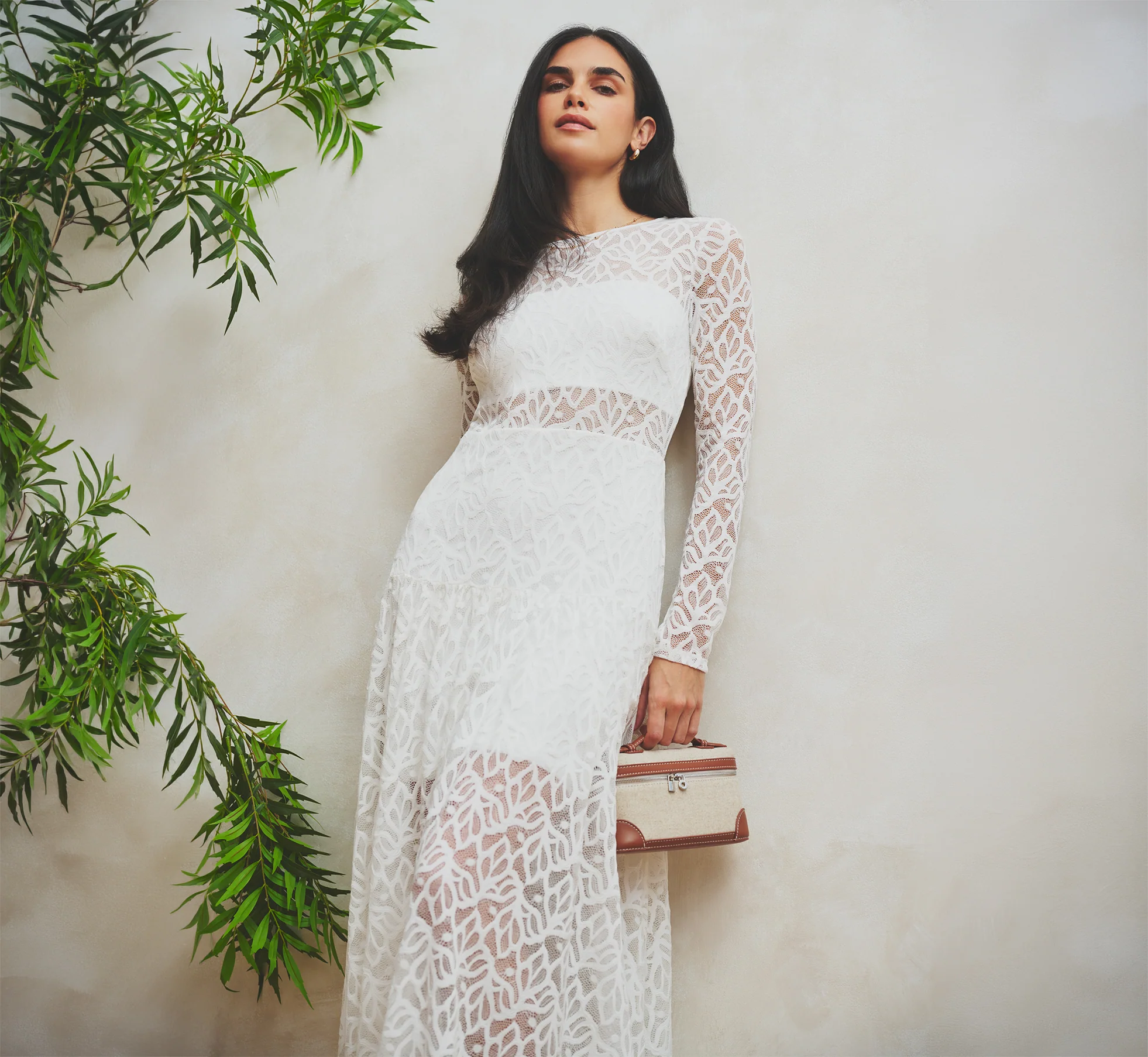 long sleeve illusion lace winter bridal shower dress