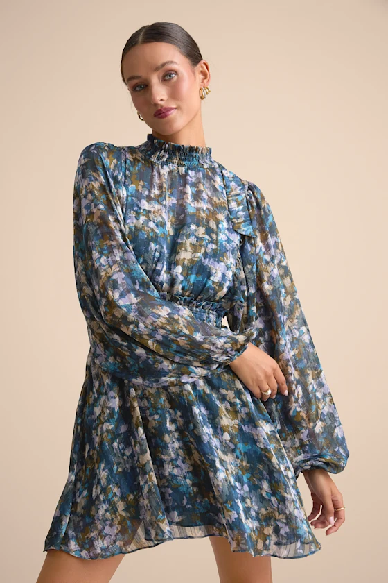 Floral Lulus mini dress for a wedding guest