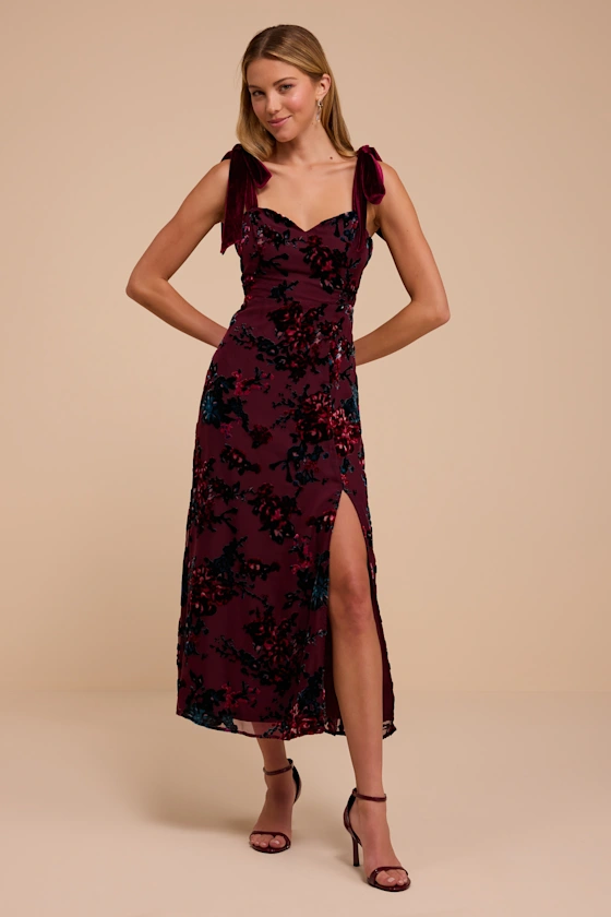 Lulus midi wedding guest dress