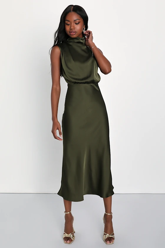 Satin Lulus dress for wedding guests