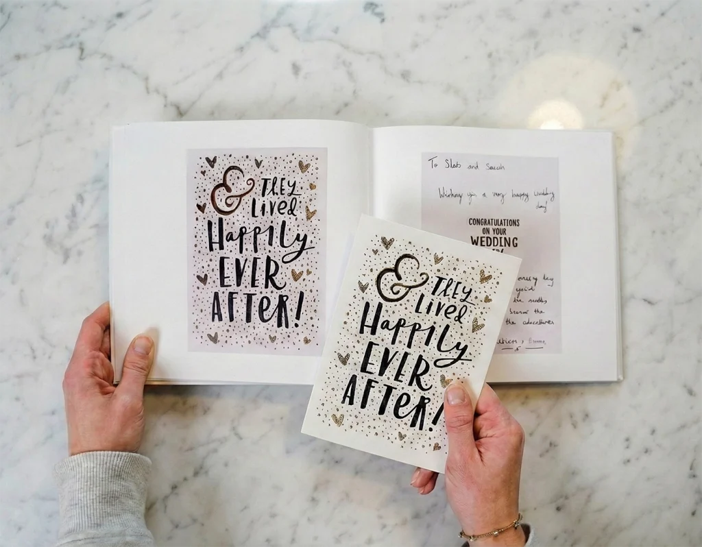 MyCardBook hardcover book for preserving wedding cards and messages