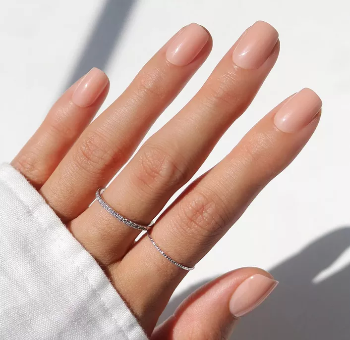 peach color wedding nails
