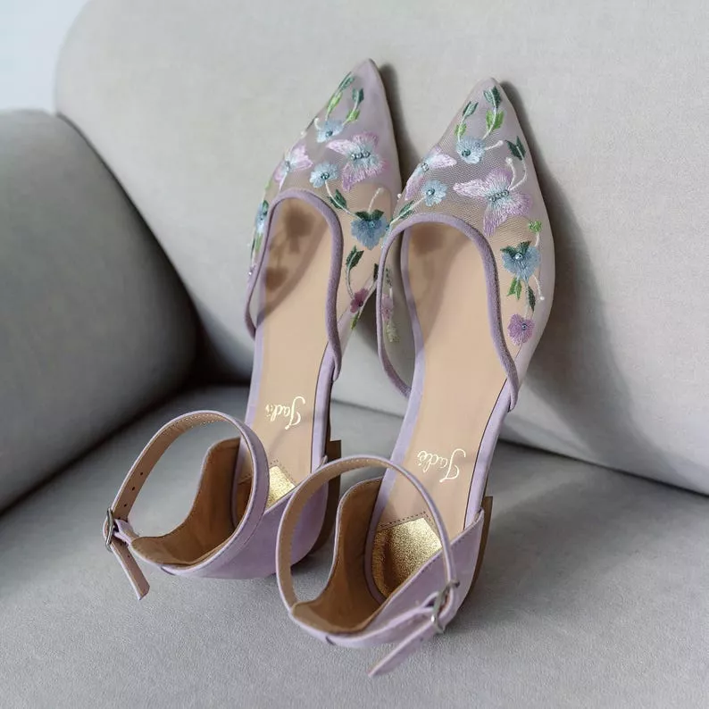 Purple butterfly flat etsy wedding shoes