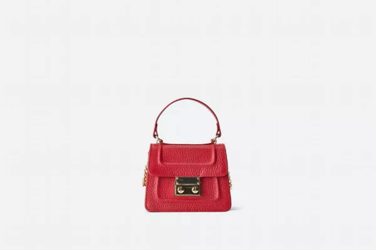 Red mini leather crossbody bag
