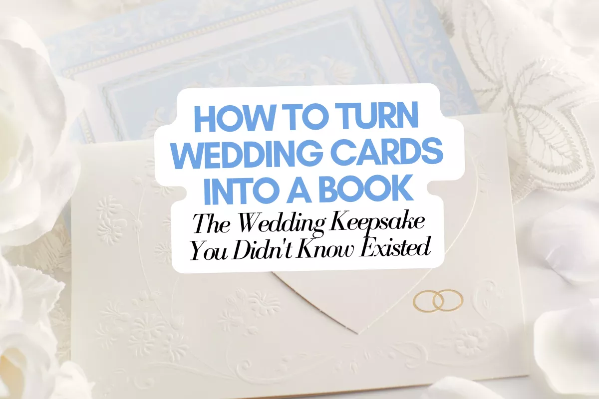 Wedding cards arranged in a keepsake book to preserve handwritten messages