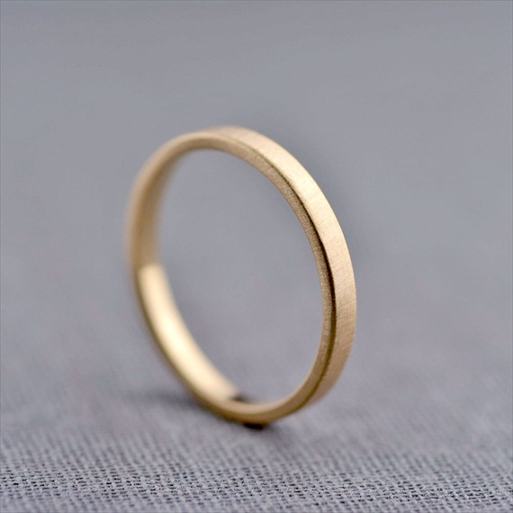 Recycled Wedding Rings: 2mm gold wedding ring