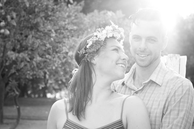 black and white photo of couple at their California engagement session