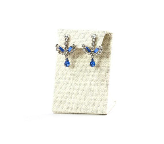 60s blue rhinestone earrings | Vintage Wedding Jewelry (Sweet & Spark)