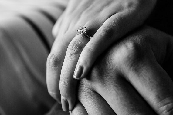 Annie & Josh's Engagement - engagement ring on finger