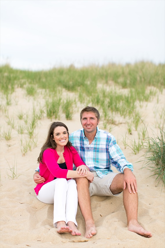 Dhalia Edwards - jen+ashley photography - First Landing State Park Engagement - engaged couple sit on virginia beach