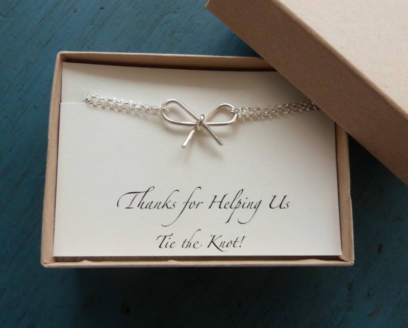 Bridesmaid gift idea - Thanks for Helping Us Tie The Knot Bow Jewelry Etsy Find