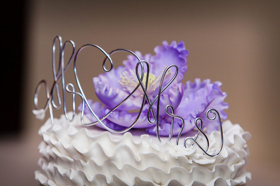 Wedding of Caitlin & Ben at The Villa - mr. and mrs. cake topper