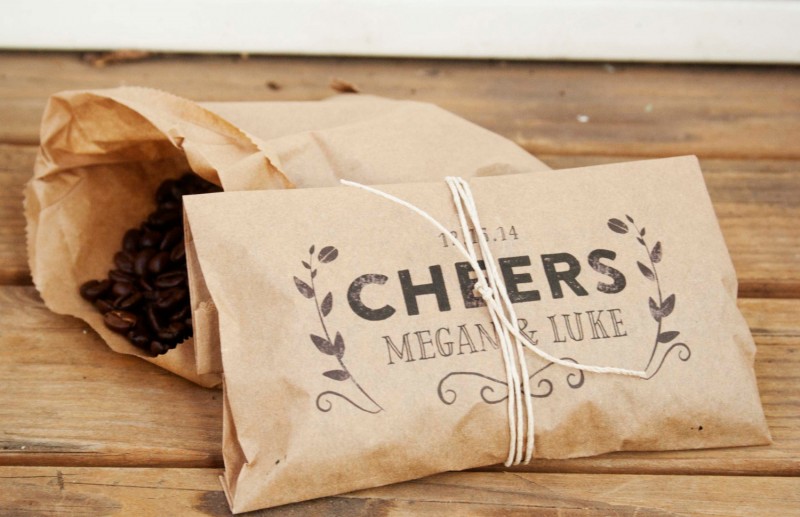 Cheers Whole Bean Coffee Favor Bags | How to Make Coffee Favors