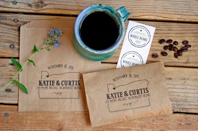 Cute State Themed Wedding Coffee Bags