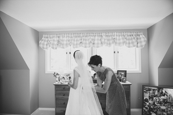 mom helping the bride get ready - michelle gardella photography - Handmade Connecticut Wedding