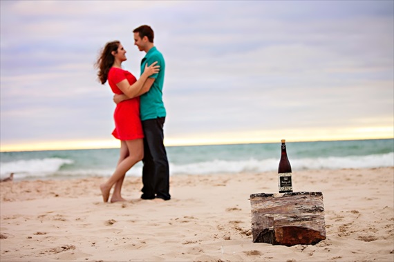 frankfort michigan engagement session - bell's wedding ale