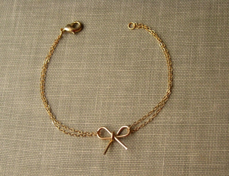 Gold bow jewelry bracelet for bridesmaids