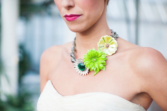 Green Brooch Necklace - The Ritzy Rose