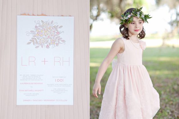 Kali Norton Photography - Mandeville Spring Wedding - wedding invitation and flower girl
