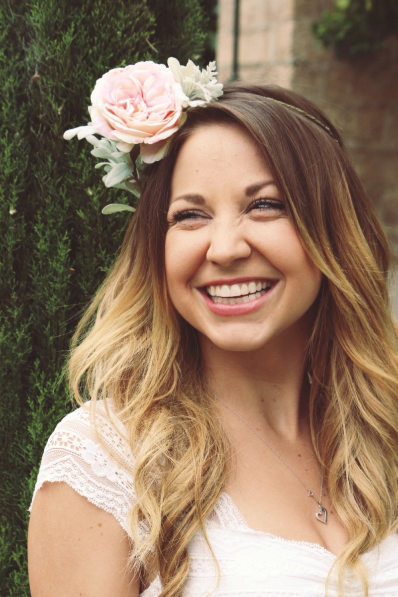 How to Wear a Hair Crown in Pink Peony