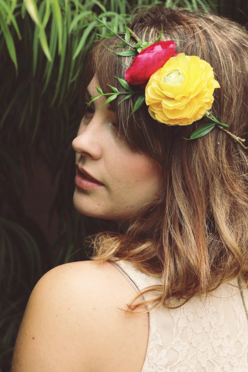 How to Wear a Hair Crown - Half Flower Hair Crown in Yellow