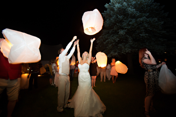 KimAnne Photography - iowa backyard wedding - bride-groom-light-lanterns