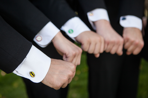 Johnstone Studios - fairytale nevada wedding, superhero cufflinks for groomsmen