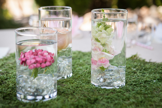 Johnstone Studios - fairytale nevada wedding, votive glasses with flowers
