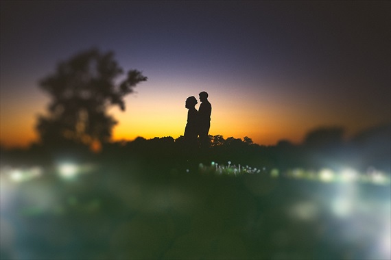 Matthew Steed Wilson Photography - bride and groom under sunset