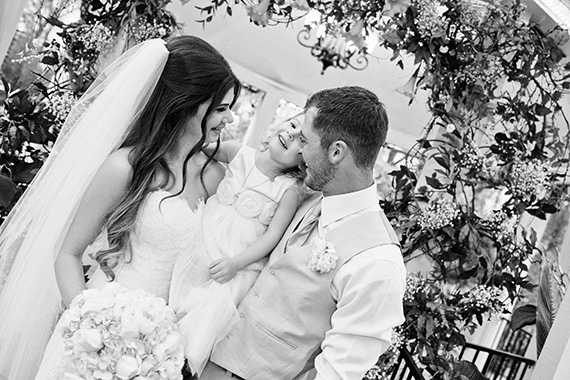 Tate Tullier Photography - Gatehouse wedding - bride-and-groom-with-flower-girl
