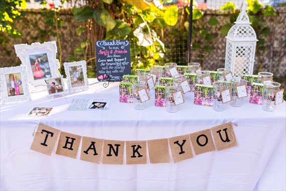 Filda Konec Photography - Hemingway House Wedding - wedding table with Key West Tervis Tumblers for guests