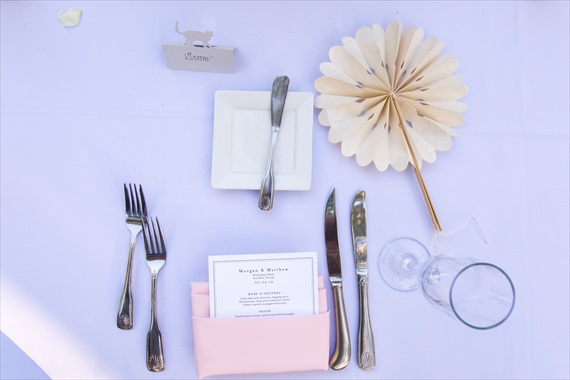 Filda Konec Photography - Hemingway House Wedding - wedding place setting with paper folded fan