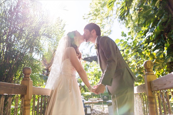 Filda Konec Photography - Hemingway House Wedding - bride and groom kiss at key west wedding