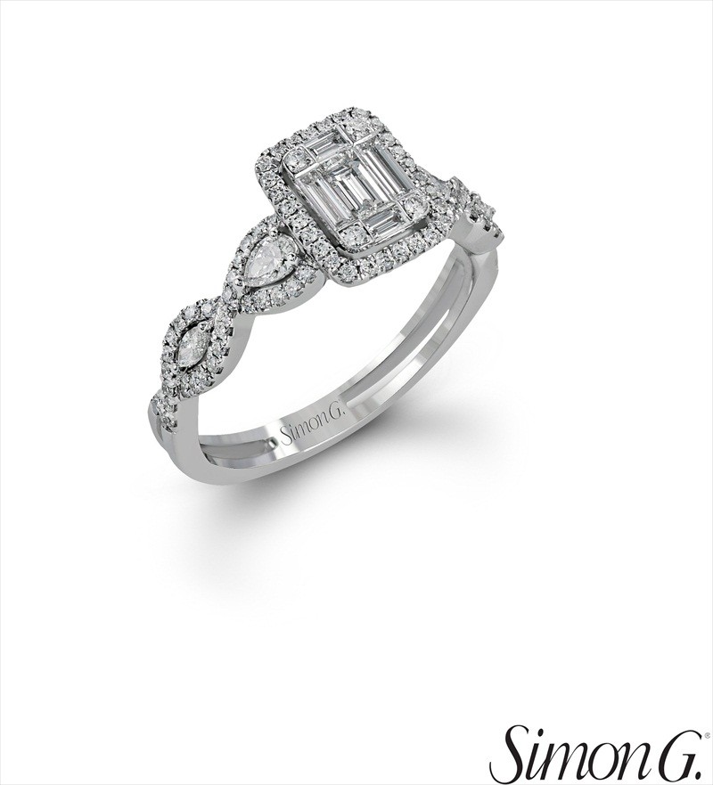 Geometric Halo Diamond Right-Hand Ring | Latest Spring Jewelry Trends | https://emmalinebride.com/jewelry/latest-spring-jewelry-trends/
