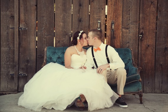 Drozian Photoworks - bride and groom kissing - diy rustic barn wedding