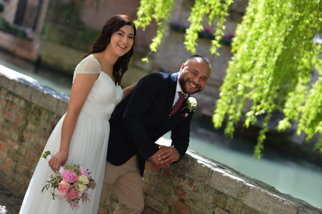 bride and groom in Italy | Planner: Venice Events | via https://emmalinebride.com/real-weddings/spring-wedding-in-italy-andre-shona/