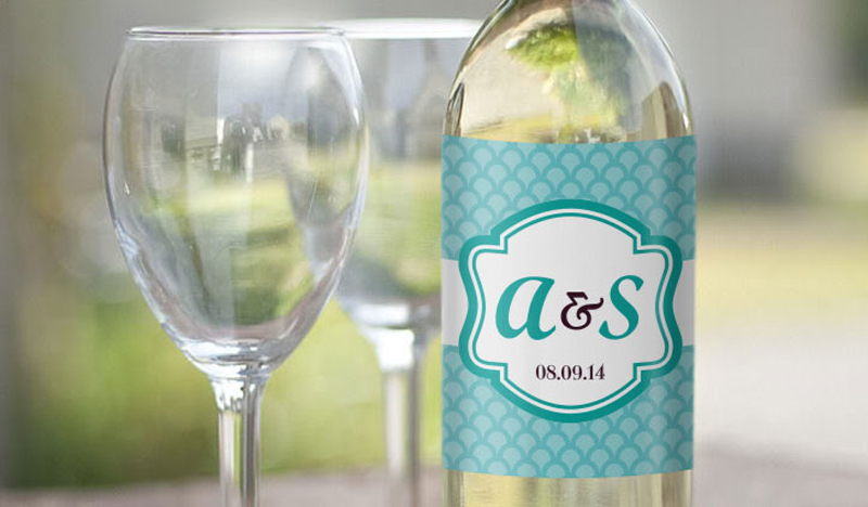 we love these wedding wine labels, which offer tons of customization options.  there are even templates in case you have no design skill.  by stickeryou.com via emmalinebride.com