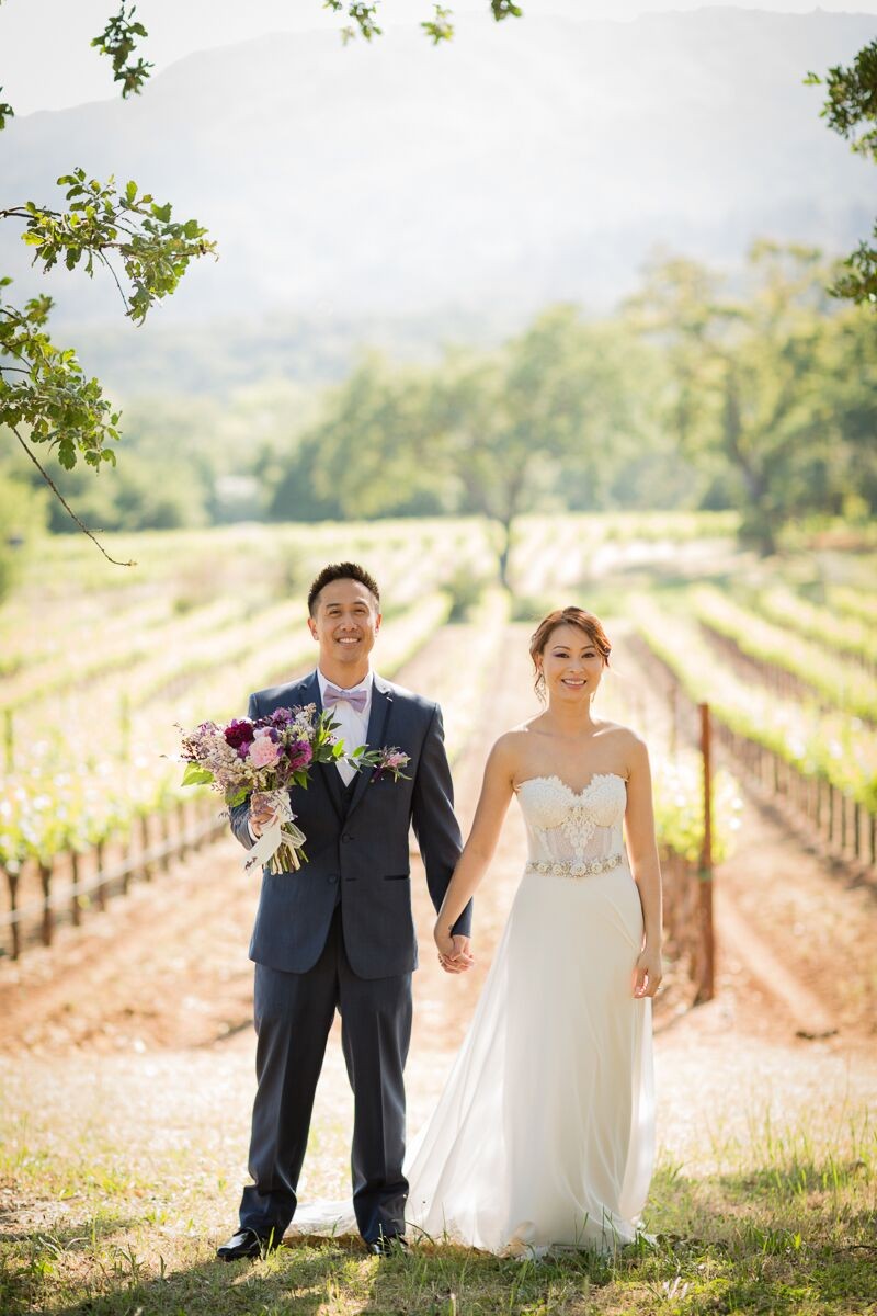 Winery Style Wedding Shoot - The Bride and Groom After Ceremony (photo: olivia smartt) https://emmalinebride.com/themes/winery-style-wedding/