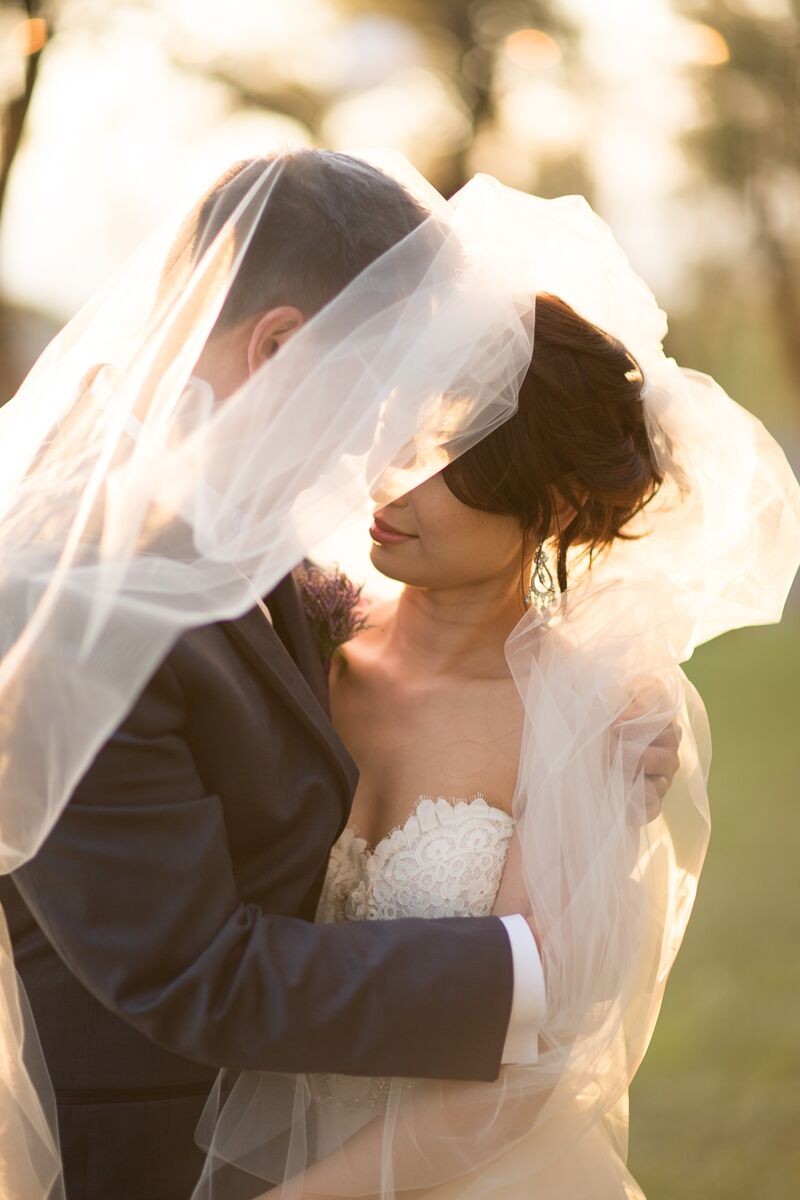 Winery Styled Wedding Shoot - The Bride and Groom Under Veil (photo: olivia smartt) https://emmalinebride.com/themes/winery-style-wedding/