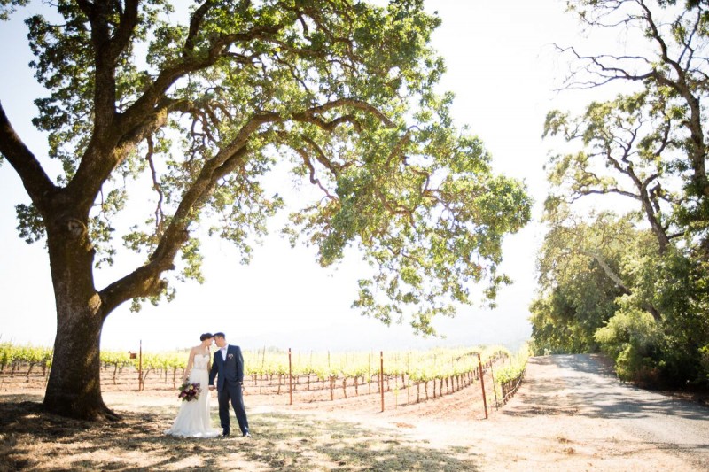 Winery Style Wedding Shoot - The Bride and Groom at Winery (photo: olivia smartt) https://emmalinebride.com/themes/winery-style-wedding/