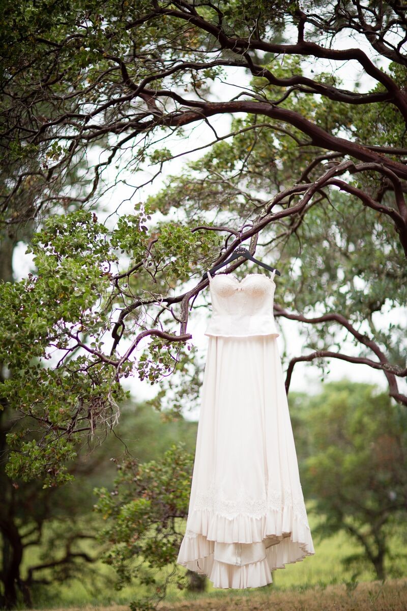 Winery Style Wedding Shoot - The Bride's Dress on Hanger (photo: olivia smartt) https://emmalinebride.com/themes/winery-style-wedding/