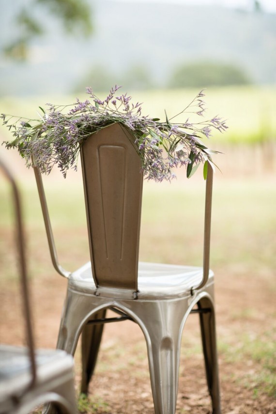Winery Styled Wedding Shoot - lavender to decorate the ceremony chairs