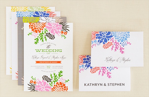 Winsome Blooms Suite - Wedding Stationery Trends 2014 via EmmalineBride.com
