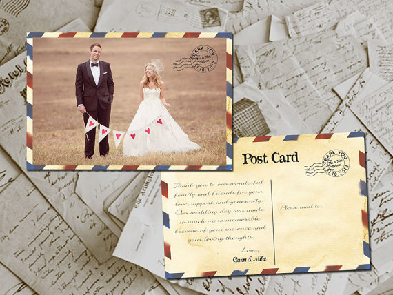 airmail thank you cards - paper goods wedding