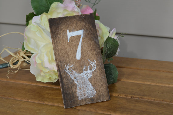 antler table numbers by red heart creations