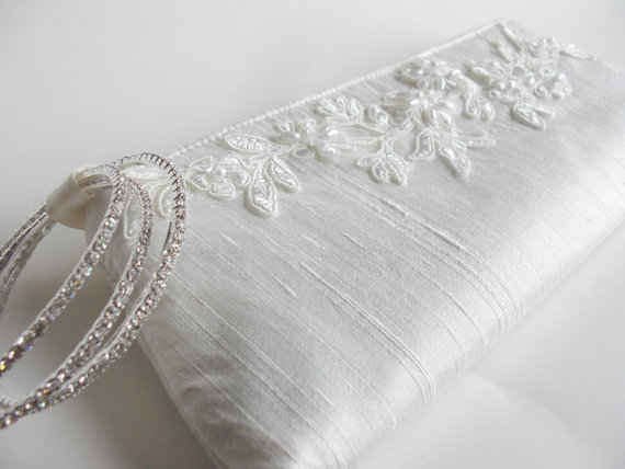 wedding wristlet - applique keep bag